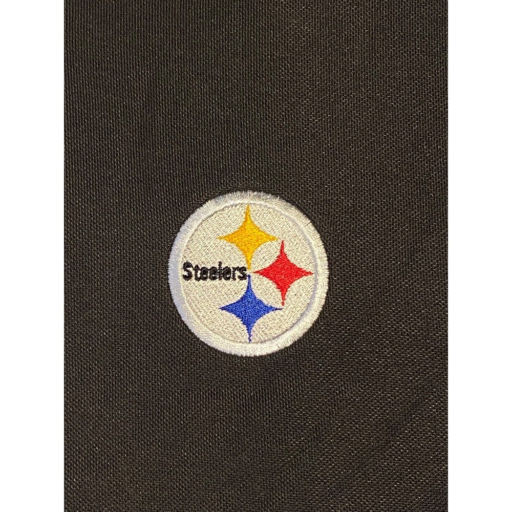 VINTAGE nike 90'S PITTSBURGH STEELERS Black Yellow Short Sleeve M Polo EMBROIDER - Picture 8 of 11